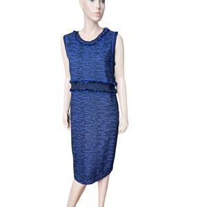 Ming Wang Blue Textured Mini Dress
